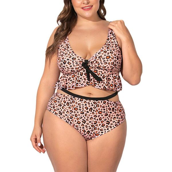 women's swimwear women leopard print two-piece bathing suit, v neck ruffle with chest pad and adjustable strap hollow-out hip brief set, White;black
women's swimwear women leopard print two-piece bathing suit, v neck ruffle with chest pad and adjustable strap hollow-out hip brief set, White;black