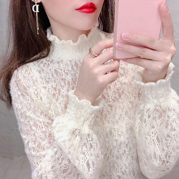 women's blouses & shirts women blouse turtleneck lace lantern sleeve autumn winter sweater ropa de mujer, White
women's blouses & shirts women blouse turtleneck lace lantern sleeve autumn winter sweater ropa de mujer, White