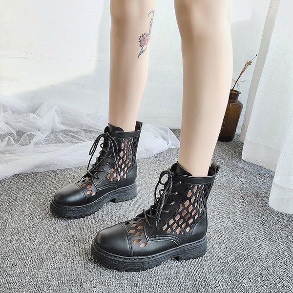 boots llogai summer fashion women's shoes classics fretwork casual lace up round toe breathable mesh ankle, Black
boots llogai summer fashion women's shoes classics fretwork casual lace up round toe breathable mesh ankle, Black