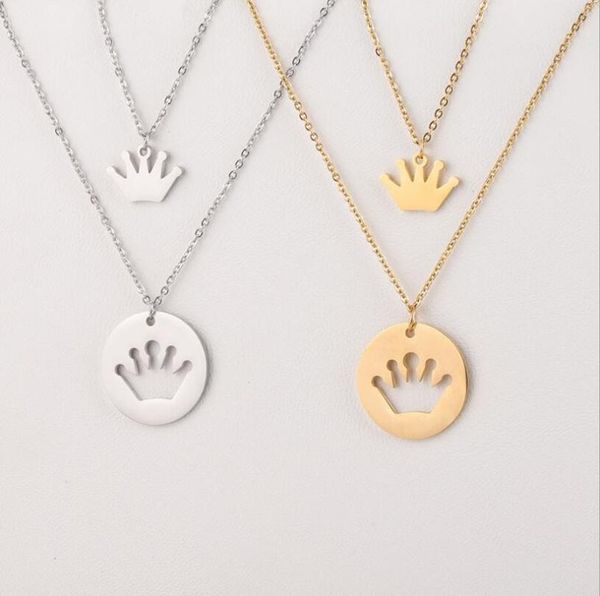 pendant necklaces 5pcs/lot mirror polish stainless steel crown necklace two layers crowns accessories bisuteria mujer women jewelry, Silver
pendant necklaces 5pcs/lot mirror polish stainless steel crown necklace two layers crowns accessories bisuteria mujer women jewelry, Silver