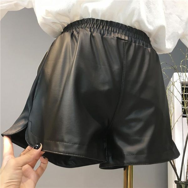 women's shorts streetwear summer spring 2021 korean high waist solid trousers feminino pu leather women lw239, White;black
women's shorts streetwear summer spring 2021 korean high waist solid trousers feminino pu leather women lw239, White;black