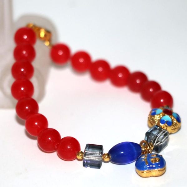 charm bracelets 4 style 8mm natural stone chalcedony jades red purple green blue round beads bracelet bangle cloisonne jewelry 7.5inch b2944, Golden;silver
charm bracelets 4 style 8mm natural stone chalcedony jades red purple green blue round beads bracelet bangle cloisonne jewelry 7.5inch b2944, Golden;silver