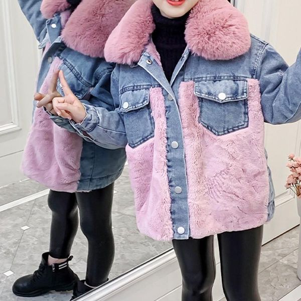 jackets girls jacket denim fur thickness kids coats children winter autumn 2021bt006, Blue;gray
jackets girls jacket denim fur thickness kids coats children winter autumn 2021bt006, Blue;gray