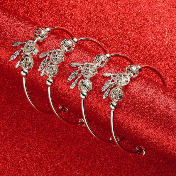 bangle silver plated leaf charm bracelets & bangles for women wedding adjustable bracelet, Black
bangle silver plated leaf charm bracelets & bangles for women wedding adjustable bracelet, Black