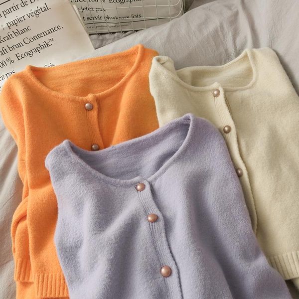 women's knits & tees korean short knitted sweaters women cardigans spring fashion solid o-neck long sleeve thin sweater coat ladies ro, White
women's knits & tees korean short knitted sweaters women cardigans spring fashion solid o-neck long sleeve thin sweater coat ladies ro, White