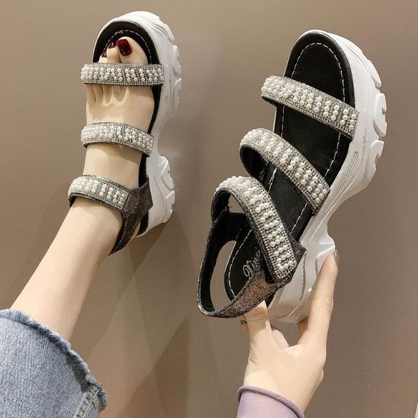 sandals pearl white platform women's 2021 summer fashion women chunky beach sandal denim comfortable sandalias mujer, Black
sandals pearl white platform women's 2021 summer fashion women chunky beach sandal denim comfortable sandalias mujer, Black