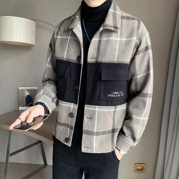 men's wool & blends legible 2021 winter jacket casual loose coats man high-quality plaid woolen for men, Black
men's wool & blends legible 2021 winter jacket casual loose coats man high-quality plaid woolen for men, Black