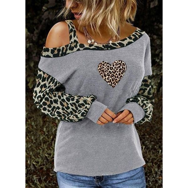 2021 new women's clothing valentine's day slanted shoulder leopard print love long sleeve t-shirts pullover luw1, White
2021 new women's clothing valentine's day slanted shoulder leopard print love long sleeve t-shirts pullover luw1, White