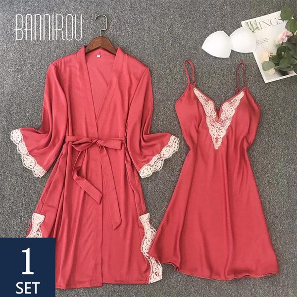 women's sleepwear bannirou robes women robe sets pajamas summer bathrobe nightgown, Black;red
women's sleepwear bannirou robes women robe sets pajamas summer bathrobe nightgown, Black;red