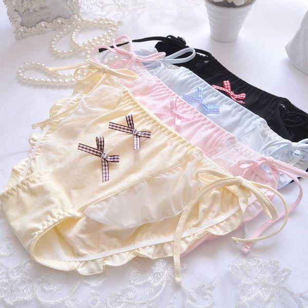 women's panties underwear female japanese small fresh ruffled princess cotton pure color triangle girl cute lace-up ladies, Black;pink
women's panties underwear female japanese small fresh ruffled princess cotton pure color triangle girl cute lace-up ladies, Black;pink