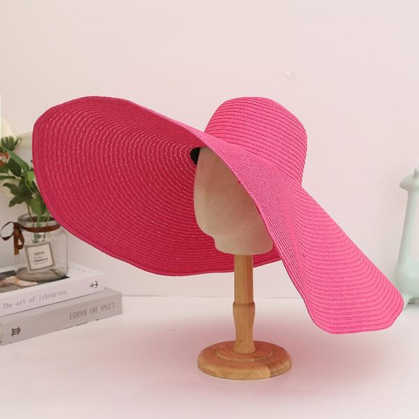 wide brim hats ins catwalk straw hat sunscreen with oversized 26cm suitable for women foldable beach, Blue;gray
wide brim hats ins catwalk straw hat sunscreen with oversized 26cm suitable for women foldable beach, Blue;gray