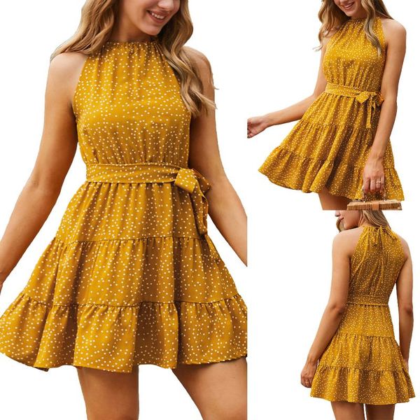 women's swimwear halter a-line dress, adults summer tie-up sleeveless dot print (yellow) dresses 2021 fashion, White;black
women's swimwear halter a-line dress, adults summer tie-up sleeveless dot print (yellow) dresses 2021 fashion, White;black