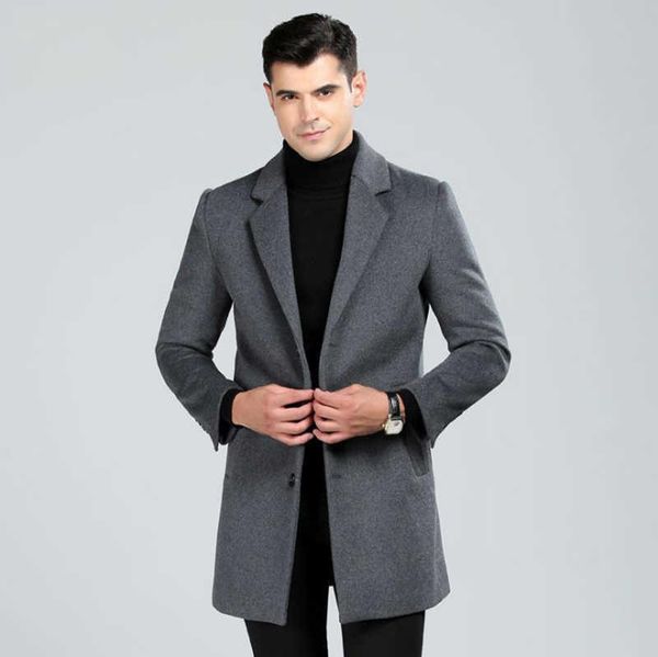 men's wool & blends coat autumn winter fashion warm middle long windbreaker jacket men brand thicken grey woolen male, Black
men's wool & blends coat autumn winter fashion warm middle long windbreaker jacket men brand thicken grey woolen male, Black