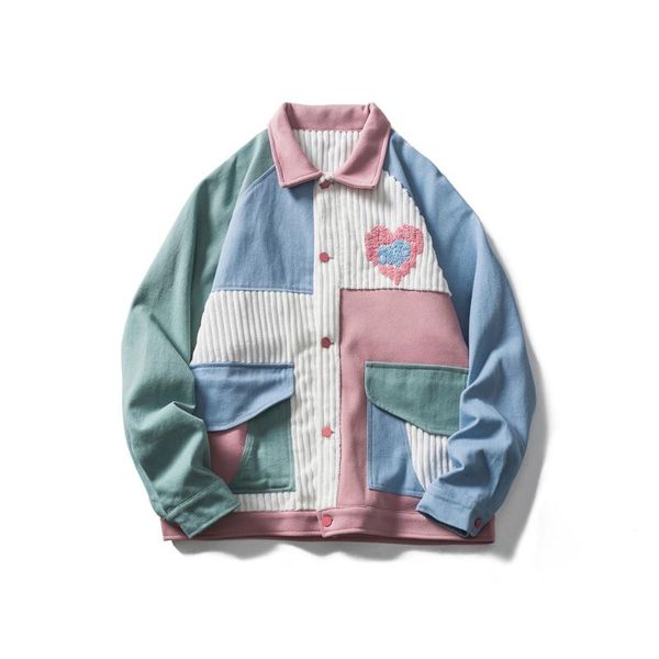 men's jackets w091 colorful patchwork men jacket autumn fashion brand campus student youth neutral style heart graphic embroidery pocke, Black;brown
men's jackets w091 colorful patchwork men jacket autumn fashion brand campus student youth neutral style heart graphic embroidery pocke, Black;brown