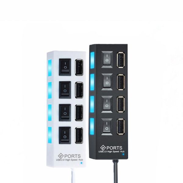 hubs usb 2.0 hub splitter - high speed extender 4 port data with individual power switch and led light, black, white
hubs usb 2.0 hub splitter - high speed extender 4 port data with individual power switch and led light, black, white