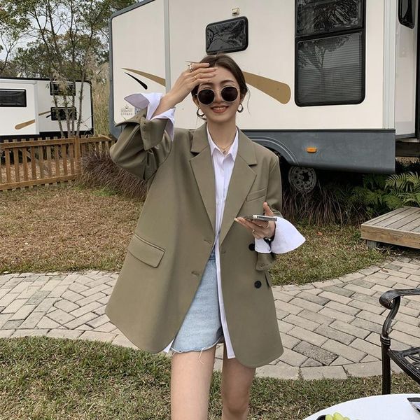 women's suits & blazers suit coat 2021 korean loose casual british design, White;black
women's suits & blazers suit coat 2021 korean loose casual british design, White;black