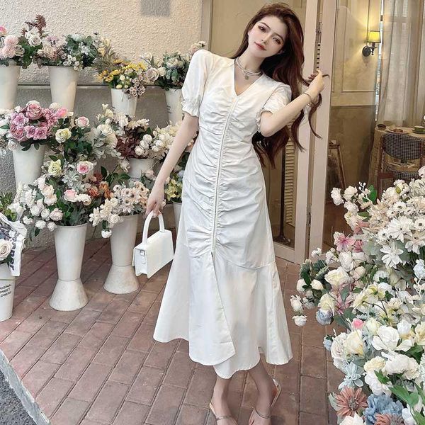 casual dresses summer design sense v-neck pleated temperament midi dress high waist slimming slit fishtail for women, Black;gray
casual dresses summer design sense v-neck pleated temperament midi dress high waist slimming slit fishtail for women, Black;gray