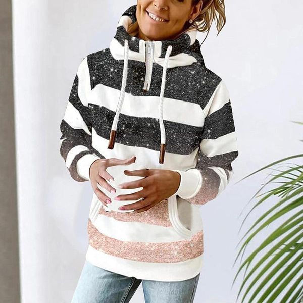 men's hoodies & sweatshirts fashion casual stripe sweatshirt hooded women elegant drawstring long sleeves ladies autumn pockets streetw, Black
men's hoodies & sweatshirts fashion casual stripe sweatshirt hooded women elegant drawstring long sleeves ladies autumn pockets streetw, Black