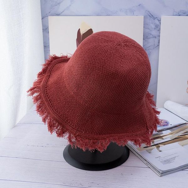 wide brim hats korea women solid color bucket hat vintage fashion burrs fisherman japanese knitting panama outdoor travel protectionsunhat, Blue;gray
wide brim hats korea women solid color bucket hat vintage fashion burrs fisherman japanese knitting panama outdoor travel protectionsunhat, Blue;gray