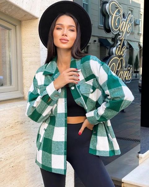 women's jackets rmsfe 2021 early autumn women plaid shirt thickened leisure fashion long sleeve lapel single breasted coat, Black;brown
women's jackets rmsfe 2021 early autumn women plaid shirt thickened leisure fashion long sleeve lapel single breasted coat, Black;brown