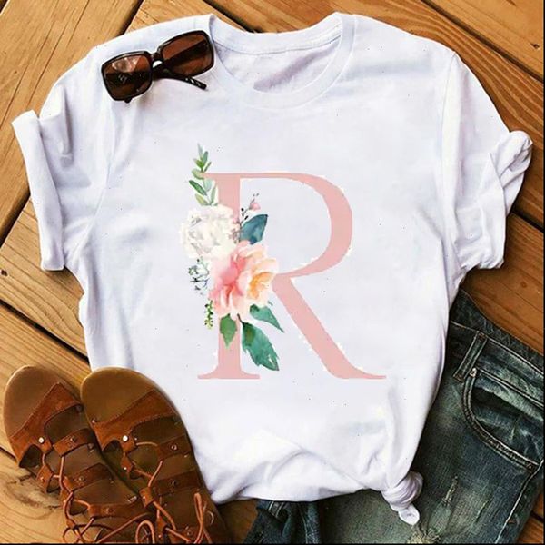 26 english alphabet and flower print tshirt harajuku casual t shirt women sweet summer new female t shirt, White
26 english alphabet and flower print tshirt harajuku casual t shirt women sweet summer new female t shirt, White