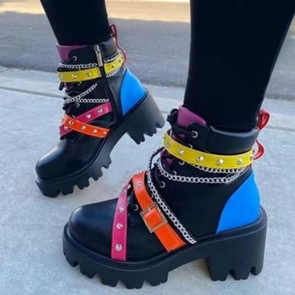 boots winter products women fashion chain zipper rivet decoration pu thick sole comfortable 5ke309, Black
boots winter products women fashion chain zipper rivet decoration pu thick sole comfortable 5ke309, Black