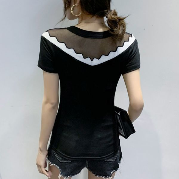 2021 new summer korean clothes t-shirt fashion contrast color patchwork mesh women cotton ropa mujer short sleeve tees t06635 9lya, White
2021 new summer korean clothes t-shirt fashion contrast color patchwork mesh women cotton ropa mujer short sleeve tees t06635 9lya, White