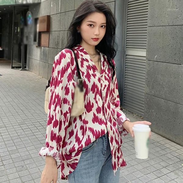 women's blouses & shirts women leopard printing loose casual long sleeve chiffon shirt ladies blouse, White
women's blouses & shirts women leopard printing loose casual long sleeve chiffon shirt ladies blouse, White