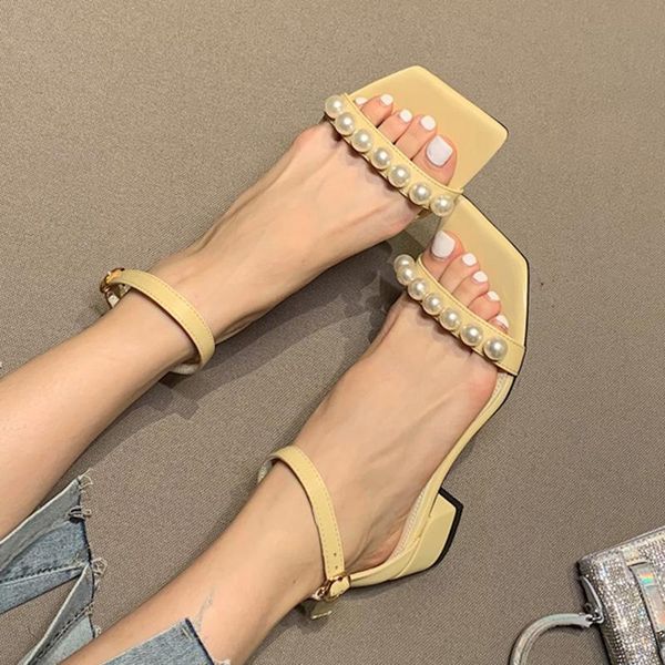 sandals 2021 women pearl ankle strap open toe yellow pink block high heels elegant ladies prom party shoes, Black
sandals 2021 women pearl ankle strap open toe yellow pink block high heels elegant ladies prom party shoes, Black