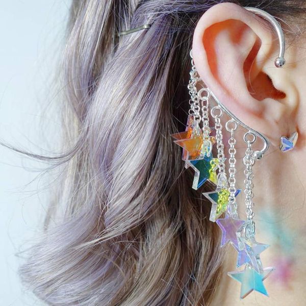 dangle & chandelier 1pcs magical girl ear cuff with rainbow iridescent stars and chains, Silver
dangle & chandelier 1pcs magical girl ear cuff with rainbow iridescent stars and chains, Silver