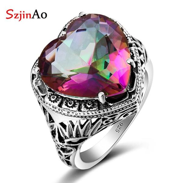 cluster rings szjinao charm 925 sterling silver ring vintage z rainbow love heart eternity wedding engagement jewelry for women 2021, Golden;silver
cluster rings szjinao charm 925 sterling silver ring vintage z rainbow love heart eternity wedding engagement jewelry for women 2021, Golden;silver