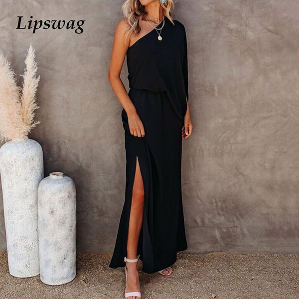 elegant one shoulder solid party dress 2021 summer office lady off shoulder split long dress women casual loose beach maxi dresshigh quality, Black;gray
elegant one shoulder solid party dress 2021 summer office lady off shoulder split long dress women casual loose beach maxi dresshigh quality, Black;gray