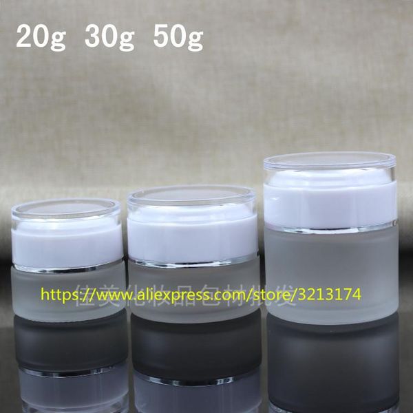 storage bottles & jars 20g 30g 50g clear frosted glass cream jar with shiny white acrylic lid, cosmetic eye mask facial lotion container
storage bottles & jars 20g 30g 50g clear frosted glass cream jar with shiny white acrylic lid, cosmetic eye mask facial lotion container