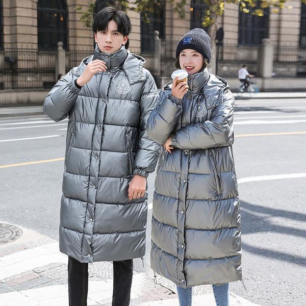 women's down & parkas glossy cotton coat over knee 2021 winter mid-length korean style loose couple thickened female jacket women cloth, Black
women's down & parkas glossy cotton coat over knee 2021 winter mid-length korean style loose couple thickened female jacket women cloth, Black