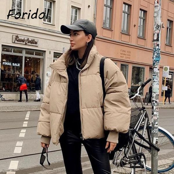 women's down & parkas foridol khaki thick puffer coat autumn winter zipper pockets jackets casual oversized short padded black female
women's down & parkas foridol khaki thick puffer coat autumn winter zipper pockets jackets casual oversized short padded black female
