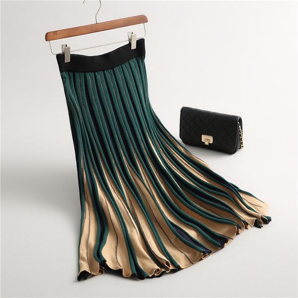 2021 new knitted pleated autumn winter color patch high waist women long female warm ladies maxi midi skirt saia 7sb4, Black
2021 new knitted pleated autumn winter color patch high waist women long female warm ladies maxi midi skirt saia 7sb4, Black
