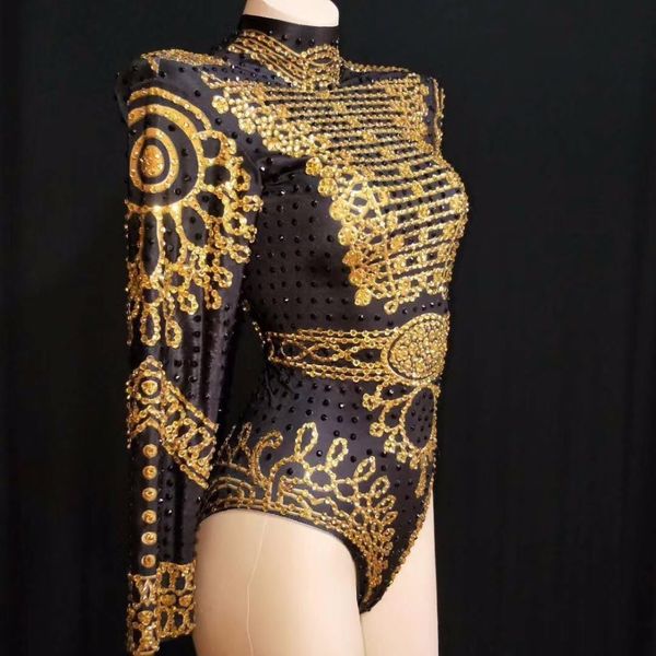 women black gold rhinestones paint long sleeve stage stretch leotard singer dance costume stage womens birthday bodysuit, Black;red
women black gold rhinestones paint long sleeve stage stretch leotard singer dance costume stage womens birthday bodysuit, Black;red