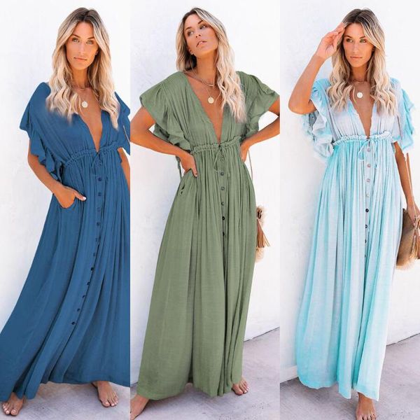 casual dresses bohemian vacation super large loose leisure beach cotton plain dress woman bat sleeve lace-up vestidos, Black;gray
casual dresses bohemian vacation super large loose leisure beach cotton plain dress woman bat sleeve lace-up vestidos, Black;gray