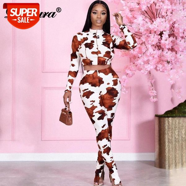 Dulzura Dairy Cow Print Patchwork Women 2 Piece Set Long Sleeve Crop Top T Shirt Slit Pants Bodycon Tracksuit Streetwear Outfit #1m9Y, White
Dulzura Dairy Cow Print Patchwork Women 2 Piece Set Long Sleeve Crop Top T Shirt Slit Pants Bodycon Tracksuit Streetwear Outfit #1m9Y, White