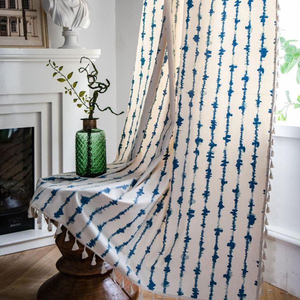 blue stripe cotton linen curtain blackout simple modern geometric bay window printed grommets rod pocket hooks
blue stripe cotton linen curtain blackout simple modern geometric bay window printed grommets rod pocket hooks