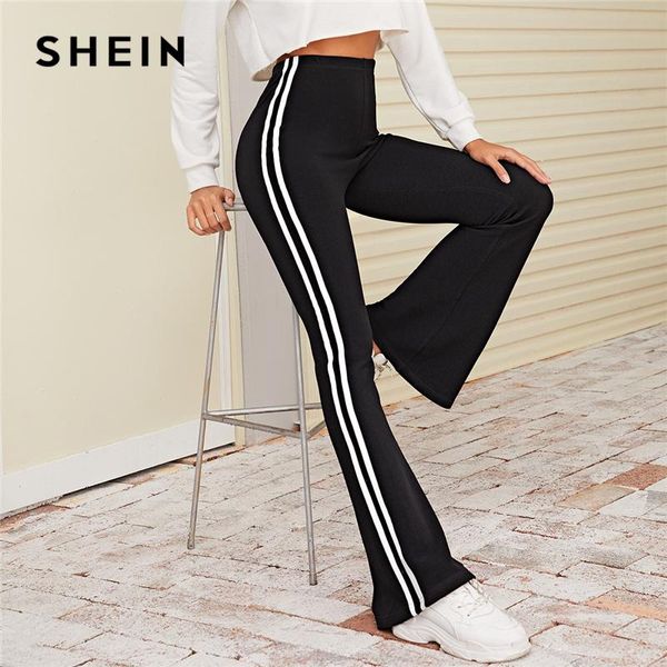 women's pants & capris shein black striped side flare leg stretchy women bottoms 2021 autumn active wear high waist ladies casual long, Black;white
women's pants & capris shein black striped side flare leg stretchy women bottoms 2021 autumn active wear high waist ladies casual long, Black;white
