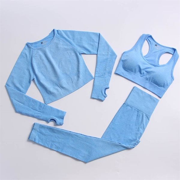 3 piece sets seamless yoga suit women's fitness sportswear high waist fast dry running long sleeve workout leggings set 210802, Gray
3 piece sets seamless yoga suit women's fitness sportswear high waist fast dry running long sleeve workout leggings set 210802, Gray