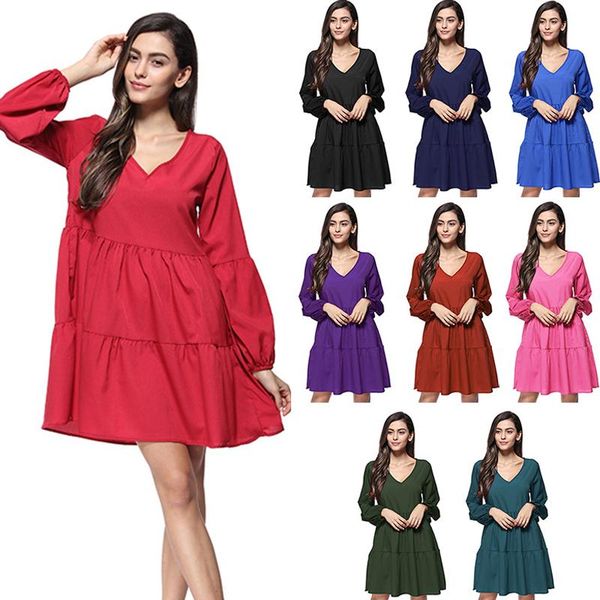 casual dresses women mini dress autumn solid color long lantern sleeve clothes v-neck loose ruffle a line elegant 2021 vestido, Black;gray
casual dresses women mini dress autumn solid color long lantern sleeve clothes v-neck loose ruffle a line elegant 2021 vestido, Black;gray