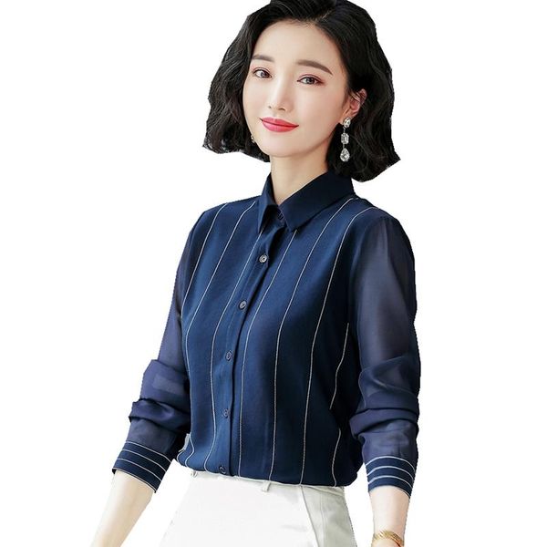 women's blouses & shirts fashion striped print blouse women spring autumn female long-sleeve turn-down collar chiffon office lady, White
women's blouses & shirts fashion striped print blouse women spring autumn female long-sleeve turn-down collar chiffon office lady, White