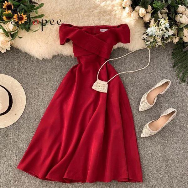 casual dresses elegant dress temperament retro fashion celebrity slash neck woman party night solid color vestidos, Black;gray
casual dresses elegant dress temperament retro fashion celebrity slash neck woman party night solid color vestidos, Black;gray