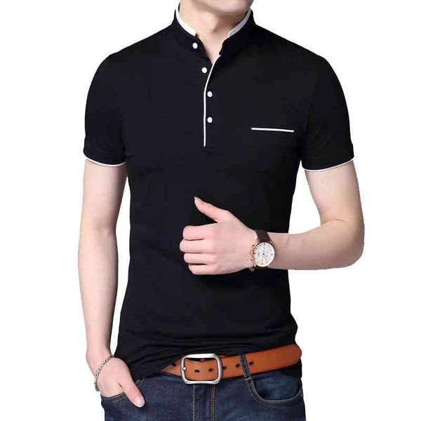 browon 2021 fashion men t-shirt summer short sleeve stand collar solid slim cotton tees plus size 5xl, White;black
browon 2021 fashion men t-shirt summer short sleeve stand collar solid slim cotton tees plus size 5xl, White;black