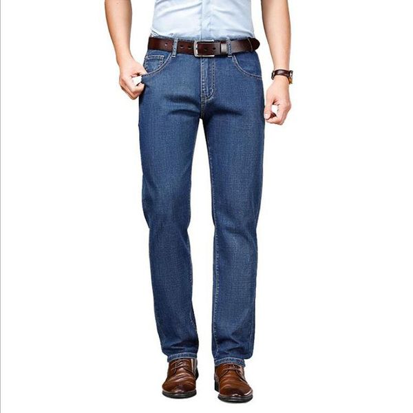 men's jeans 2021 spring and summer thin casual medium waist straight elastic pants youth slim k05, Blue
men's jeans 2021 spring and summer thin casual medium waist straight elastic pants youth slim k05, Blue