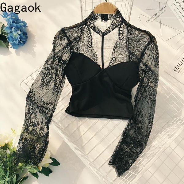 women's blouses & shirts gagaok women club short blouse spring autumn solid v-neck lace navel slim retro wild female fashion korean, White
women's blouses & shirts gagaok women club short blouse spring autumn solid v-neck lace navel slim retro wild female fashion korean, White