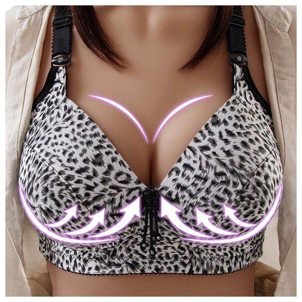 women's bra leopard print thin front buckles underwear wire gathering and closing breasts big size bra underwear 25#, White;black
women's bra leopard print thin front buckles underwear wire gathering and closing breasts big size bra underwear 25#, White;black