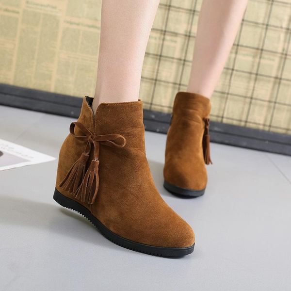 boots autumn and winter joker women flats tassel short female student velvet warm slope with slip on footwear, Black
boots autumn and winter joker women flats tassel short female student velvet warm slope with slip on footwear, Black